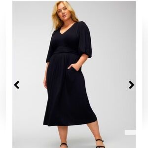 NWT Soma Soft Jersey Short Bra Midi Dress Size XL Black